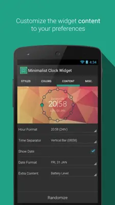 Minimalist Clock Widget android App screenshot 3